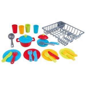 🟠Brand New PlayGo Dish Drainer & Kitchenware 23 Pcs Pretend Play Toy